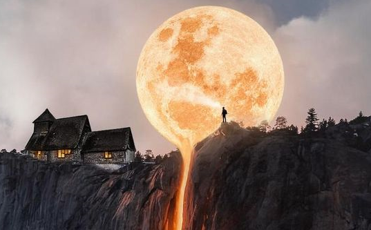 Breathtaking Moon Scenery #Moon #Breathtaking #waterfall #amazingmoon #peace #moonlight #smartphonethemes #smartphone #gorgeous #iphone #samsung