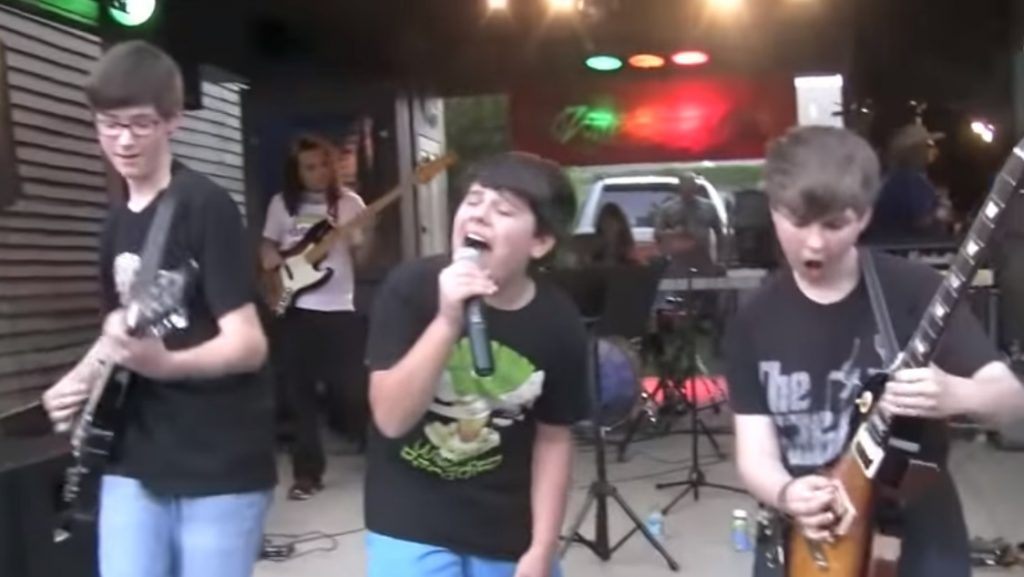 rock, band, garage, music, instrumrnts, guitar, song, crowd, street, neighbor, kids, teenagers, home, sing, singer, amazing, talented, gifted, impressive,