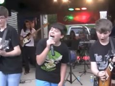 rock, band, garage, music, instrumrnts, guitar, song, crowd, street, neighbor, kids, teenagers, home, sing, singer, amazing, talented, gifted, impressive,