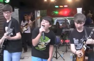 rock, band, garage, music, instrumrnts, guitar, song, crowd, street, neighbor, kids, teenagers, home, sing, singer, amazing, talented, gifted, impressive,