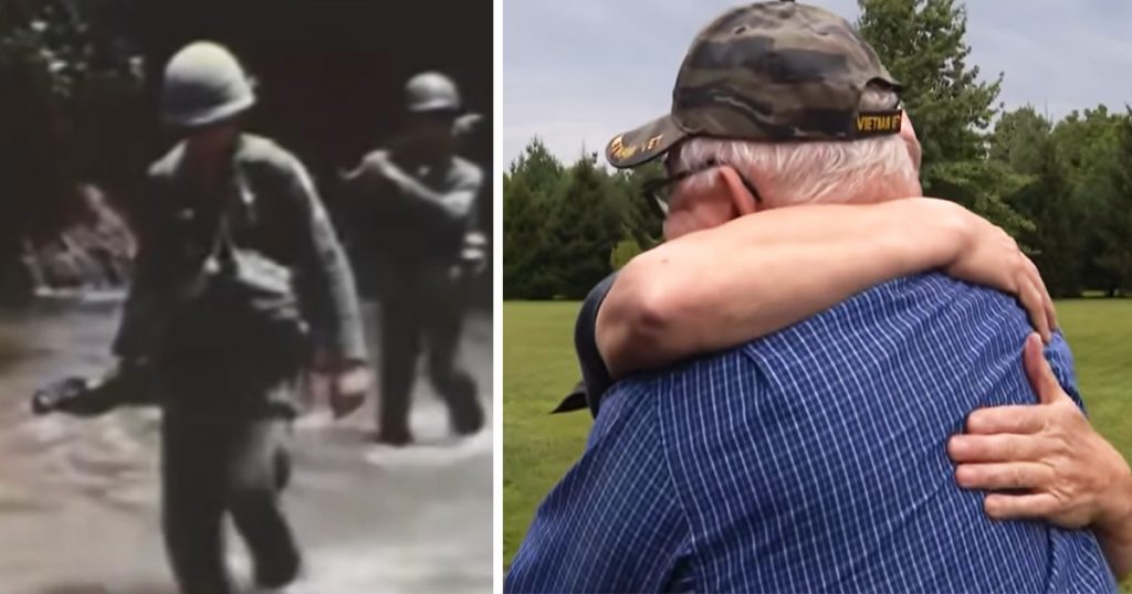 emotional reunion between soldiers, emotional reunion between veterans, best stories of the vietnam war, heartwarming stories in the vietnam war, friends saved each others in war, friends getting met after long time, Veteran reunites with the man he saved in the Vietnam War, emotional stories in wars, happy ending stories in wars