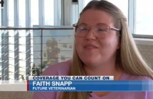 legally blind vet student, visually impaired veterinarian, Texas Tech School of Veterinary Medicine acceptance, overcoming challenges in veterinary school, guide dog for veterinary student, mixed-animal veterinarian career path, breaking barriers in veterinary medicine, disability inclusion in veterinary field, inspiration for future veterinarians, achieving dreams with visual impairment