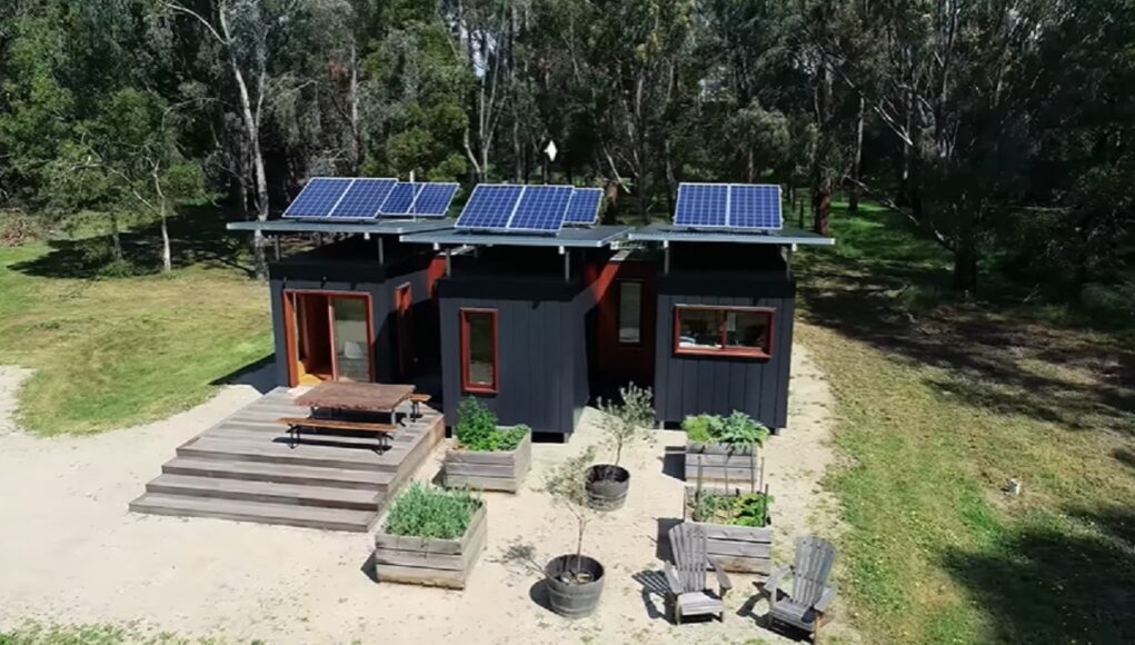 Sustainable tiny homes, Shipping container houses, Eco-friendly home design, Tiny home living, Passive solar design, Victoria tiny homes, Creative small space solutions, Upcycled shipping containers, Compact sustainable housing, Innovative container homes