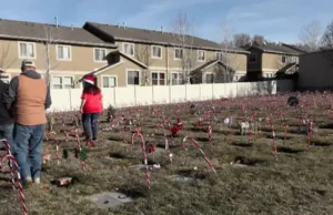 children’s cemetery, Christmas decorations, Baby Land Bountiful Utah, spreading holiday cheer to families, Valarie Hooper Baby Land decorations, acts of kindness during holidays