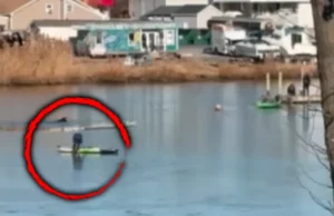 Poospatuck Creek, heroic ice rescue, Suffolk County hero, paddleboard rescue, life-saving act on Poospatuck Creek, Kayla Masotto rescue story