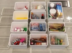 home organizing, declutter, storage solutions, organization tips, pantry, space saving, Costco corner, organizing bins, entrance way, clutter catchers