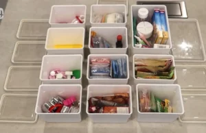 home organizing, declutter, storage solutions, organization tips, pantry, space saving, Costco corner, organizing bins, entrance way, clutter catchers