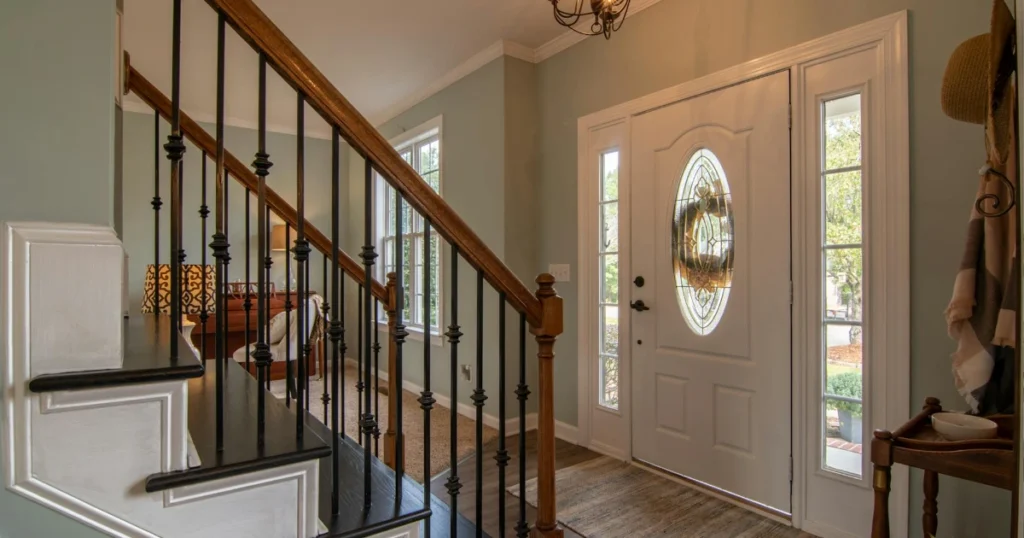 entryway, design, storage, seating, mirror, lighting, decor, home, style, organization
