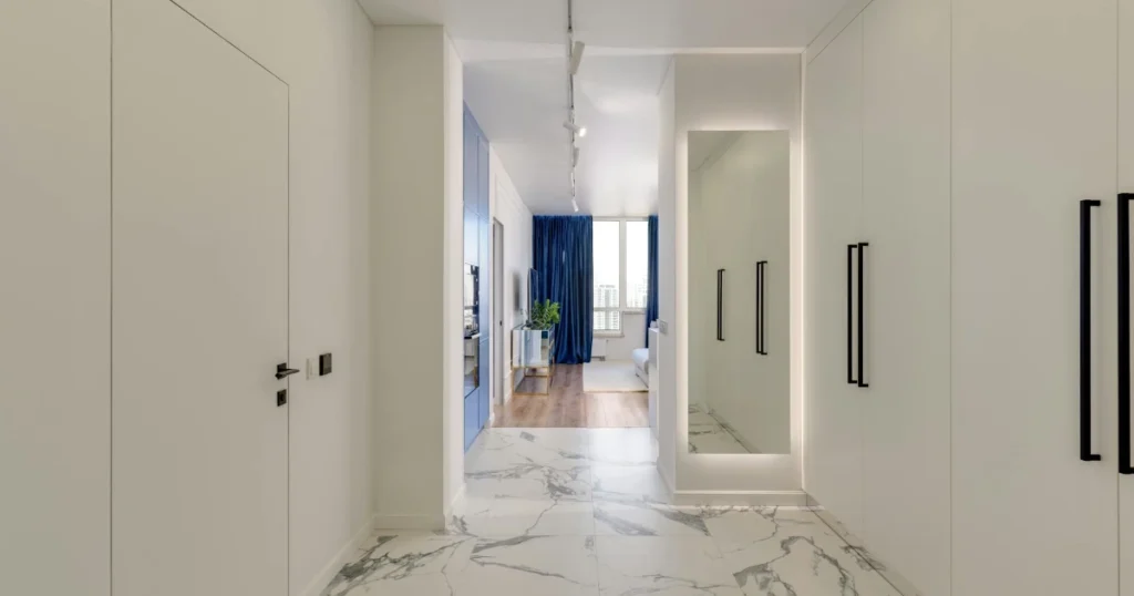 entryway, design, storage, seating, mirror, lighting, decor, home, style, organization