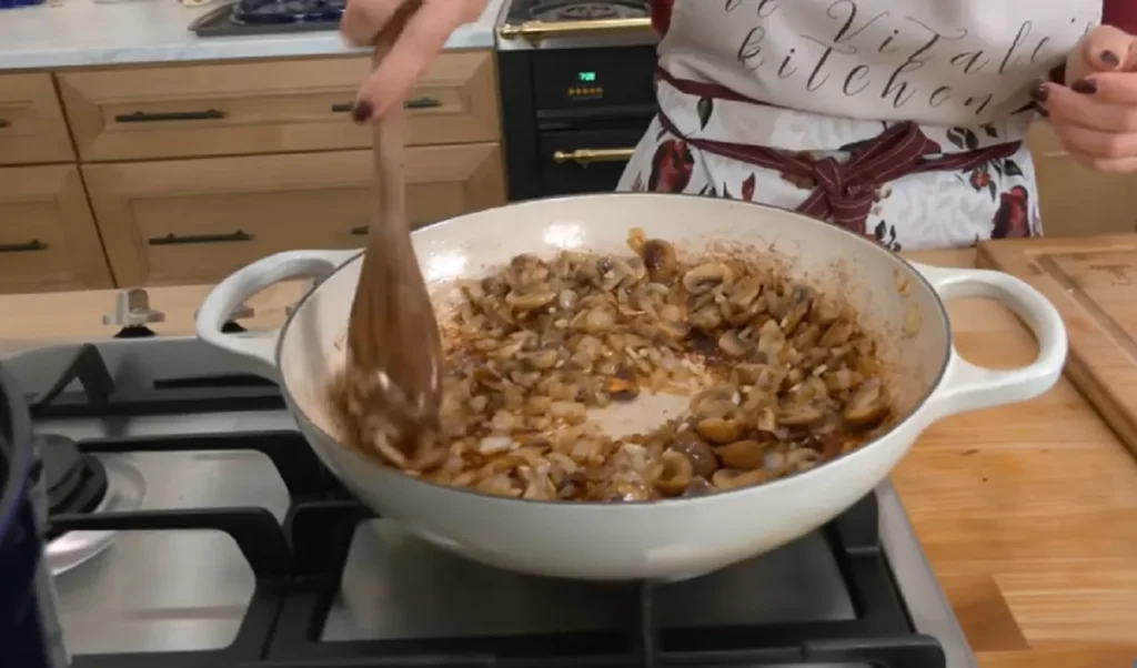 green bean casserole, Thanksgiving, holiday recipe, side dish, homemade, easy recipe, bacon, mushroom sauce, comfort food, vintage